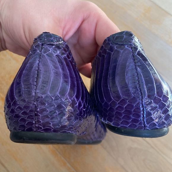 SAM EDELMAN Jeneva Purple Textured Leather Flats - Picture 7 of 9